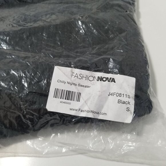 NWT FASHION NOVA Chilly Nights Sweater Color Black Size S - Picture 6 of 8